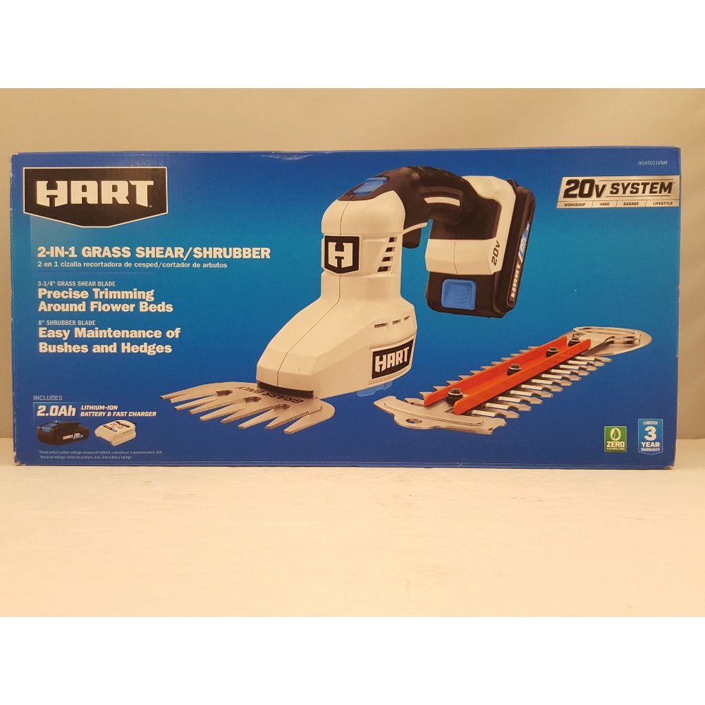 HART 2 N 1 Grass Shear / Shrubber w/ Battery & Fast Charger 20V HGHT021VNM